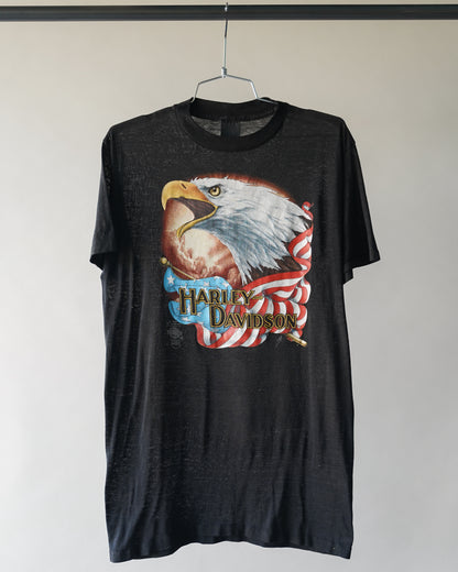 80's Harley Davidson 3D Emblem Tee - Large